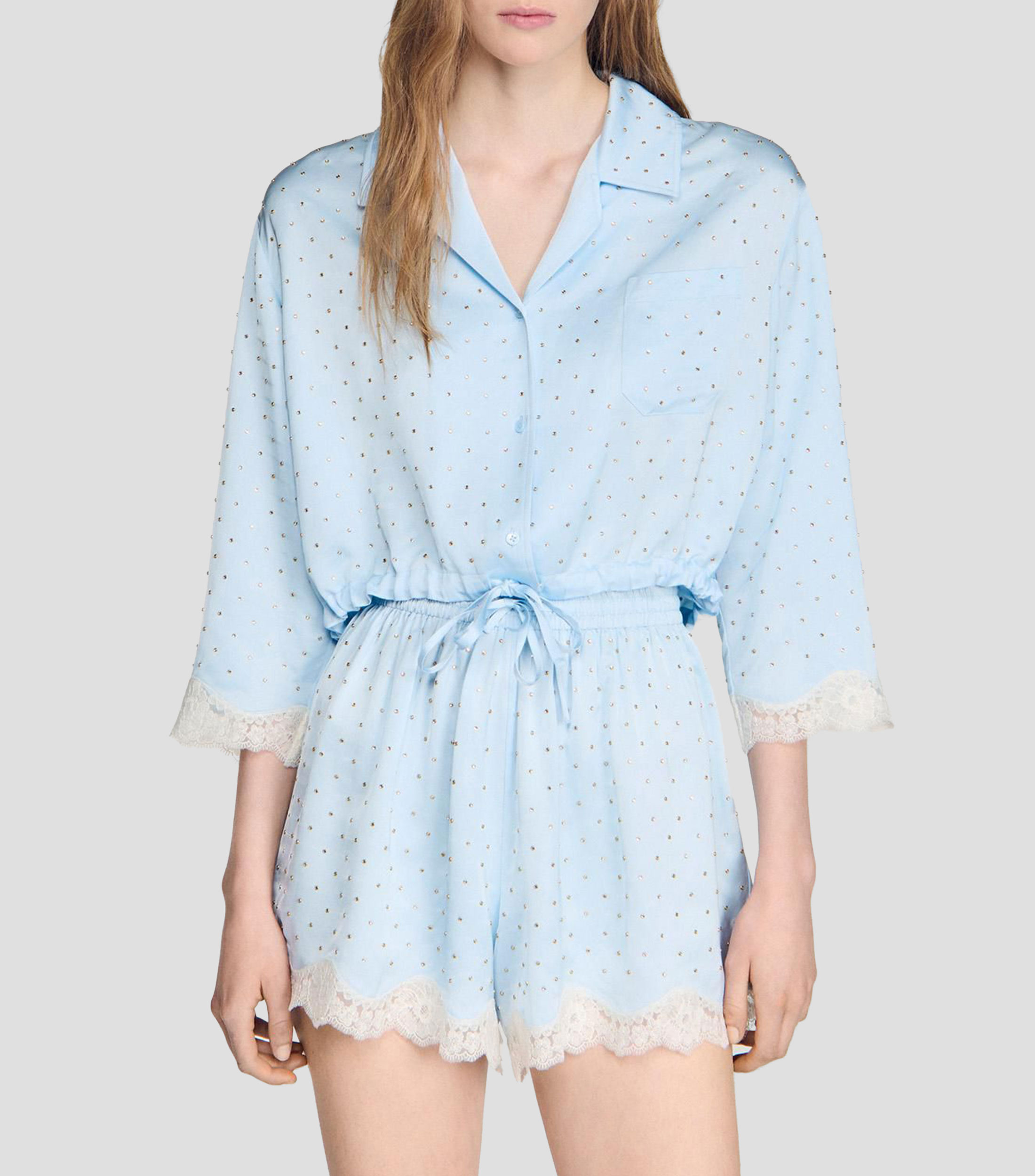 Camisa liso manga 3/4 Mujer